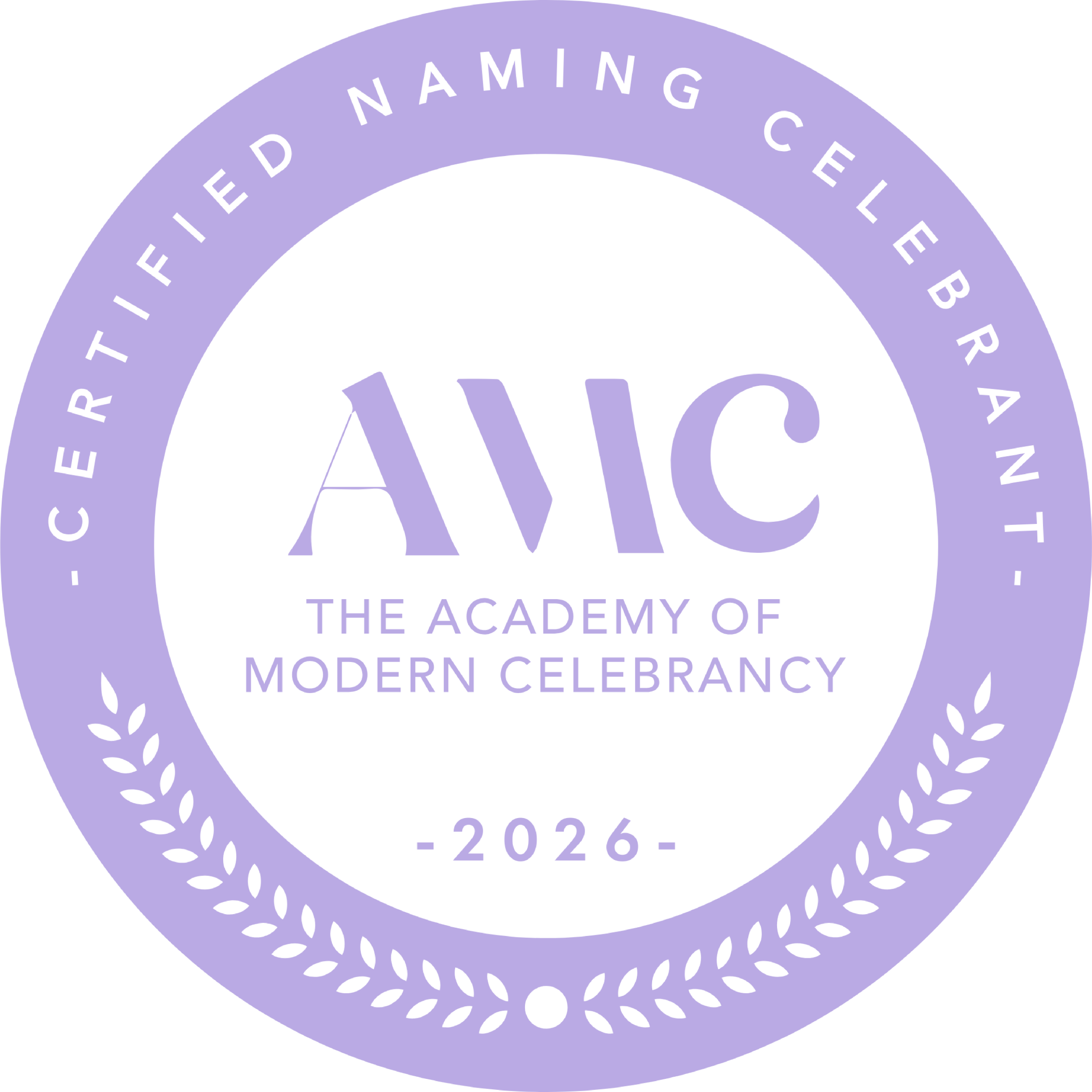 Academy of Modern Celebrancy Naming Celebrant 2026 badge